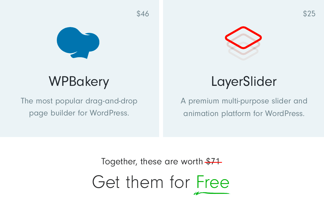 WPBakery and Layerslider included