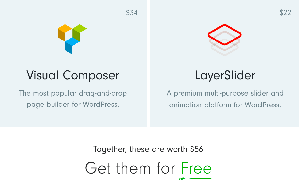 Visual Composer and Layerslider included